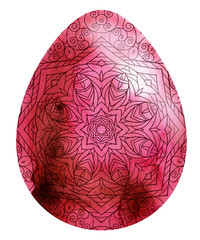 Happy Easter. Watercolor easter egg spring lace ornament