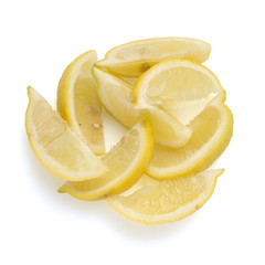 Sliced Lemons Isolated on a White Background