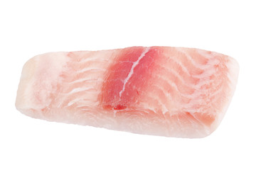 Closeup catfish slice isolated on white background