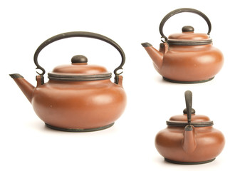 Antique teapot isolated on white background