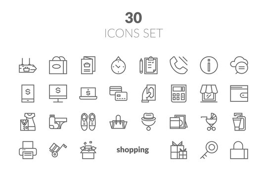 Simple Set of Shopping Cart Related Vector Line Icons. Contains such Icons as Express Checkout, Mobile Shop, Add, Refresh and more.