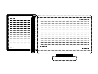 electronic book in desktop computer vector illustration design