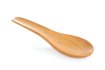 wood spoon on white background