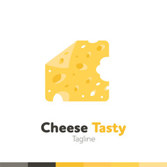Cheese Food Logo, Restaurant logo, food and cooking logo, vector logo template.
