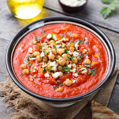 Chickpea soup. Moroccan traditional dish.