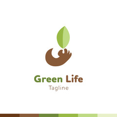 Green Logo, Ecology logo, leaves and nature logo, vector logo template.