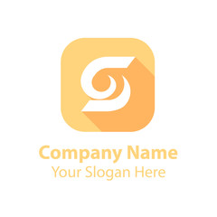 Obraz premium abstract logo design in square flat icon style with long shadow