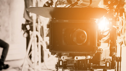 Cinema Camera on Film Set, Behind the scenes 