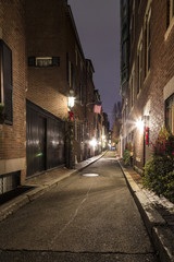 Fototapeta na wymiar Boston's Streets in the Night