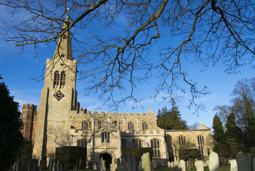 Fototapeta na wymiar Ancient Church of St Mary's in Buckden, Cambridgeshire
