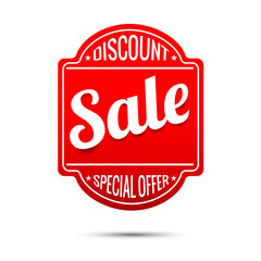 Sale text on red tag banner 001