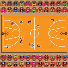 Basketball. View from above. Vector illustration.