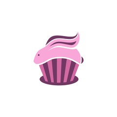 Cup cake and rabbit vector illustration
