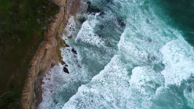 Aerial an amazing high shot of rugged coast in newfoundland