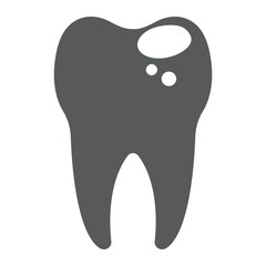Sick tooth glyph icon, stomatology and dental, caries sign vector graphics, a solid pattern on a white background, eps 10.
