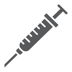 Injection glyph icon, stomatology and anesthsia, syringe sign vector graphics, a solid pattern on a white background, eps 10.