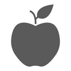 Apple glyph icon, diet and fruit, healthy food sign vector graphics, a solid pattern on a white background, eps 10.