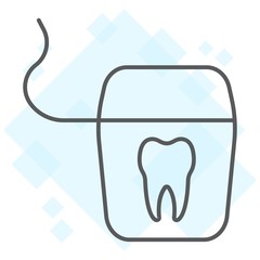 Dental floss thin line icon, stomatology and dental, clean sign vector graphics, a linear pattern on a white background, eps 10.