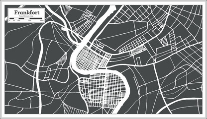 Frankfort USA City Map in Retro Style. Outline Map.