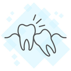 Wisdom teeth thin line icon, stomatology and dental, impacted tooth sign vector graphics, a linear pattern on a white background, eps 10.
