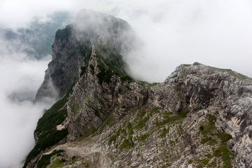 Mist in the mountains of the Bavarian Alps