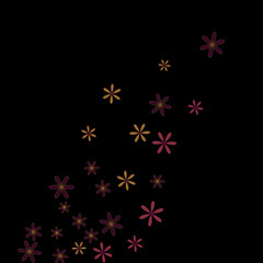 Fototapeta na wymiar Feminine Floral Pattern with Simple Small Flowers for Greeting Card or Poster. Naive Daisy Flowers in Primitive Style. Vector Background for Spring or Summer Design.