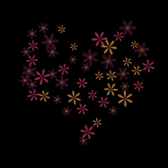 Feminine Floral Pattern with Simple Small Flowers for Greeting Card or Poster. Naive Daisy Flowers in Primitive Style. Vector Background for Spring or Summer Design.
