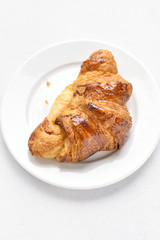 Croissant on plate