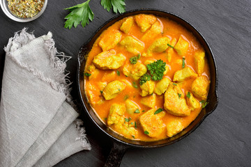 Chicken curry, top view