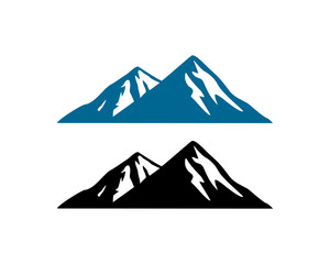 Black and Blue Mountain Symbol Logo Vector