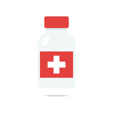 Medicine bottle icon vector