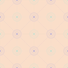 Seamless geometric beige background with blue and violet pattern