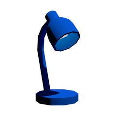 Blue Office Table Lamp on isolated white background. Low Poly 3D Illustration