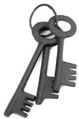 trousseau de clés en noir et blanc 