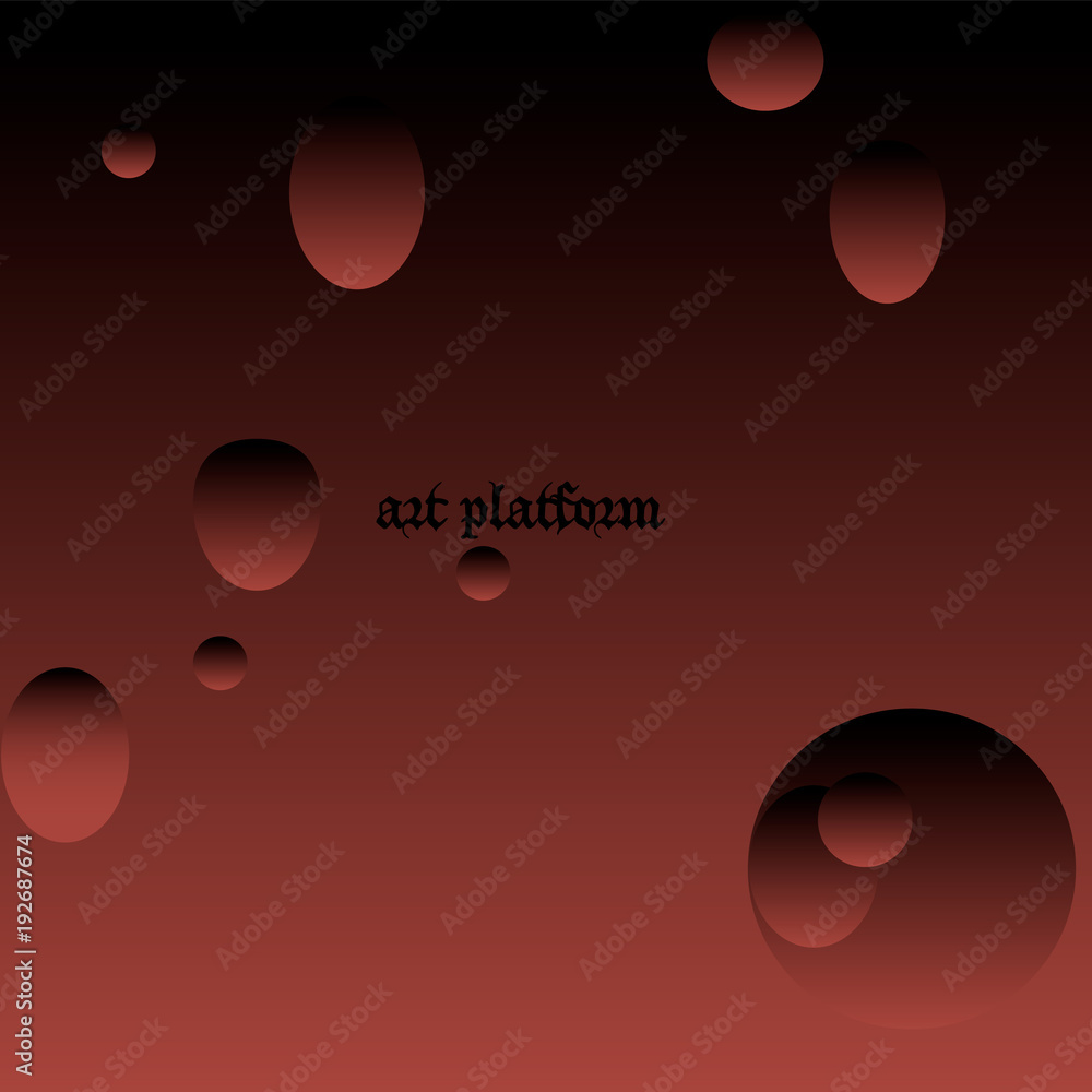 Aufkleber abstract background of chaotically arranged circles of different shapes and sizes with text for web 