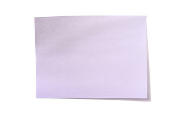 One single white sticky post it note oblong isolated on white background photo