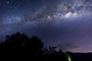 core of milky way galaxy and starry night sky at kudat, Sabah Malaysia. image contain soft focus, blur and noise due to long expose and high iso.