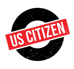 Us Citizen rubber stamp. Grunge design with dust scratches. Effects can be easily removed for a clean, crisp look. Color is easily changed.