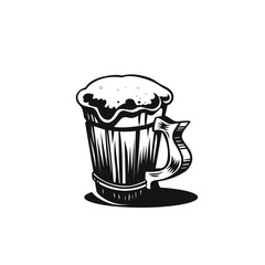 Vector black beer icon.
