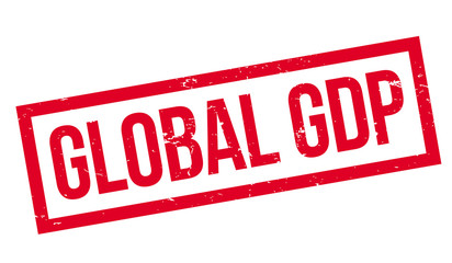 Global GDP rubber stamp. Grunge design with dust scratches. Effects can be easily removed for a clean, crisp look. Color is easily changed.