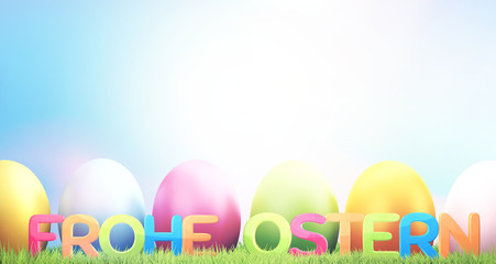 Fototapeta na wymiar german language for Happy Easter 3d rendering