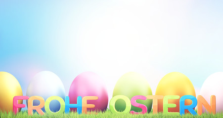 german language for Happy Easter 3d rendering