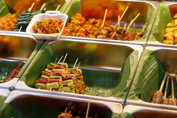 traditional vietnamese cusine at night food market in Ho Chi Minh City, Saigon, Vietnam