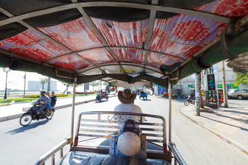 riding Tuk Tuk in Phnom Penh, Cambodia