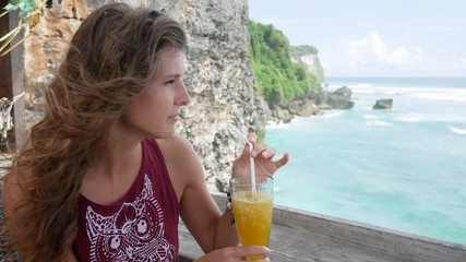 BALI, INDONESIA - march 2017: Suluban secret surf beach Uluwatu Bali Indonesia