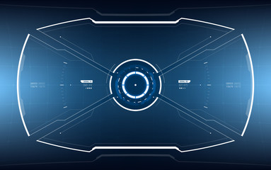 Sci-Fi Concept of Future Vector HUD Interface Scree. Virtual Reality View Display. Hologram Technology
