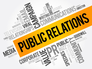 Public Relations word cloud collage, business concept background