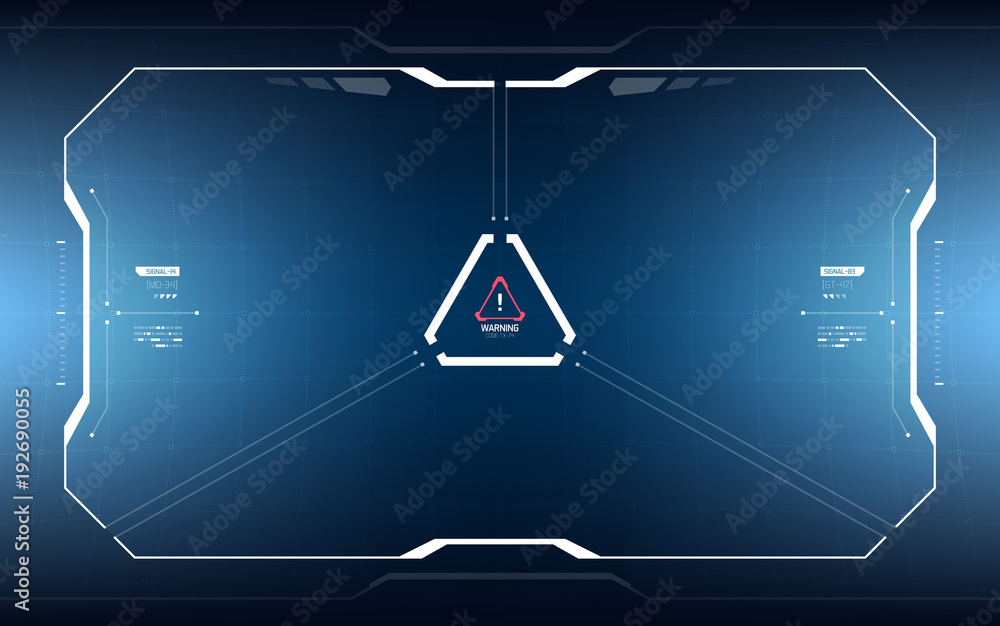 Wall mural sci-fi concept of future vector hud interface scree. virtual reality view display. hologram technolo