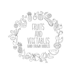 Fototapeta premium Hand drawn vegetables doodle sketch on white.