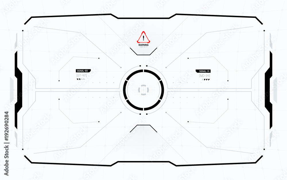 Wall mural sci-fi concept of future vector hud interface scree. virtual reality view display. hologram technolo